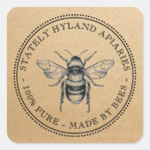 Square Kraft  Honey Label (Voorkant)