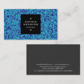 Square Label 01a - Blue Marbling (Voorkant / Achterkant)