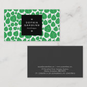 Square Label 01a - Leaf patroon 02 - Grass Green (Voorkant / Achterkant)