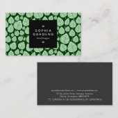 Square Label 01a - Leaf patroon 02 - Green Shades (Voorkant / Achterkant)