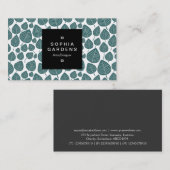 Square Label 01a - Leaf patroon 02 - Moss Green (Voorkant / Achterkant)