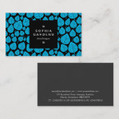 Square Label 01a - Leaf patroon 02 - Sky Blue (Voorkant / Achterkant)