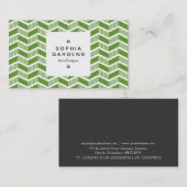 Square Label 03a - Shaded Chevrons - Avocado Green (Voorkant / Achterkant)