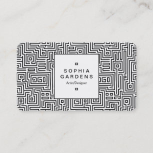 Square Label 04 - Kuba Maze Pattern