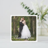 Square Large Photo Wedding Hartelijk dank in White Bedankkaart (Staand voorkant)