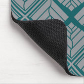 Square Leaf herhaalde Blauwgroen grijs Muismat (Hoek)