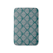 Square Leaf Pattern Blauwgroen Neutraal Badmat (Voorkant Verticaal)