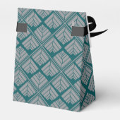 Square Leaf Pattern Blauwgroen Neutraal Bedankdoosjes (Achterkant)