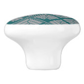 Square Leaf Pattern Blauwgroen Neutraal Keramische Knop (Zijkant)