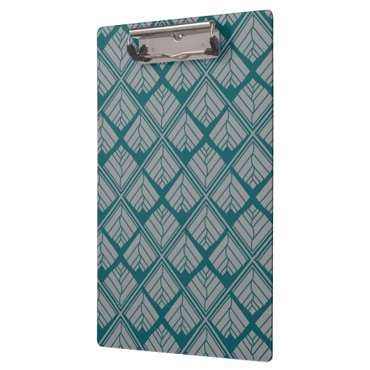 Square Leaf Pattern Blauwgroen Neutraal Klembord (Links)