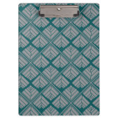 Square Leaf Pattern Blauwgroen Neutraal Klembord (Voorkant)