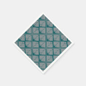 Square Leaf Pattern Blauwgroen Neutraal Servetten (Hoek)