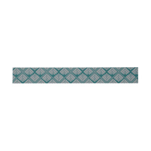 Square Leaf Pattern Blauwgroen Neutraal Uitnodigingen Wikkel