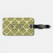 Square Leaf Pattern Gold Limoen Light Bagagelabel (Achterkant horizontaal)