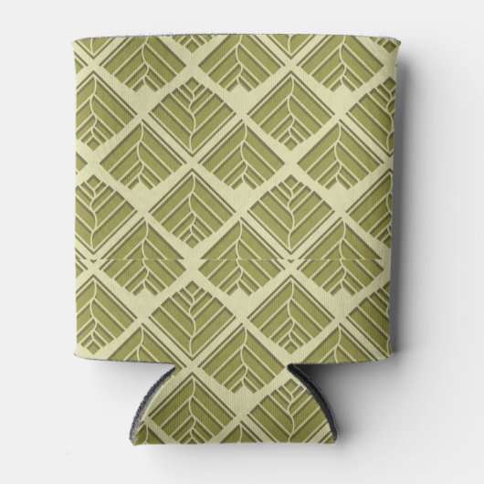 Square Leaf Pattern Gold Limoen Light Blikjeskoeler (Voorkant)