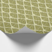 Square Leaf Pattern Gold Limoen Light Cadeaupapier (Hoek)