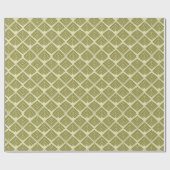 Square Leaf Pattern Gold Limoen Light Cadeaupapier (Vlak)