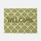Square Leaf Pattern Gold Limoen Light Deurmat (Voorkant)