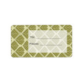 Square Leaf Pattern Gold Limoen Light Etiket (Voorkant)