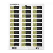 Square Leaf Pattern Gold Limoen Light Etiket (Full Sheet)