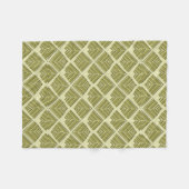 Square Leaf Pattern Gold Limoen Light Fleece Deken (Voorkant (Horizontaal))