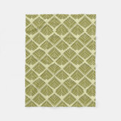 Square Leaf Pattern Gold Limoen Light Fleece Deken (Voorkant)