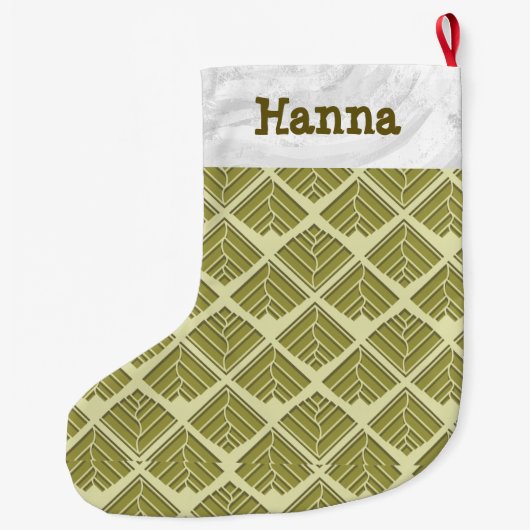 Square Leaf Pattern Gold Limoen Light Grote Kerstsok (Achterkant)