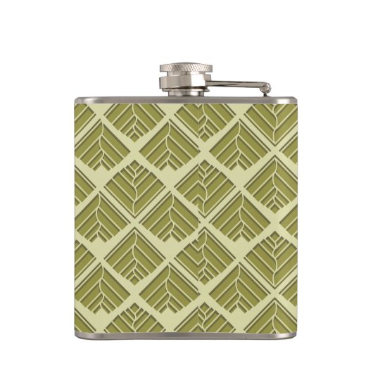 Square Leaf Pattern Gold Limoen Light Heupfles (Achterkant)