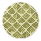 Square Leaf Pattern Gold Limoen Light Keramische Knop (Voorkant)