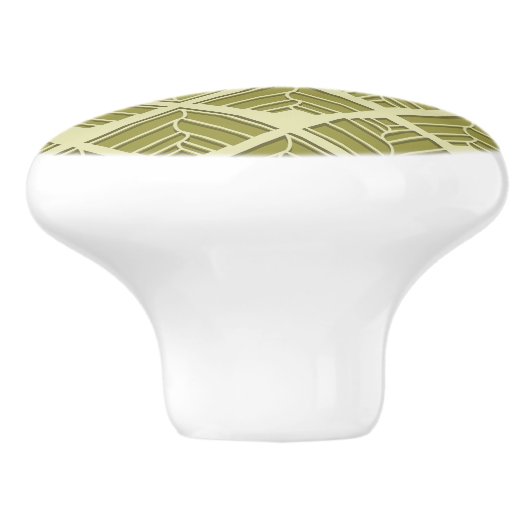 Square Leaf Pattern Gold Limoen Light Keramische Knop (Zijkant)