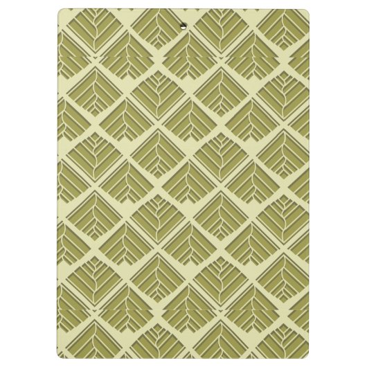 Square Leaf Pattern Gold Limoen Light Klembord (Achterkant)