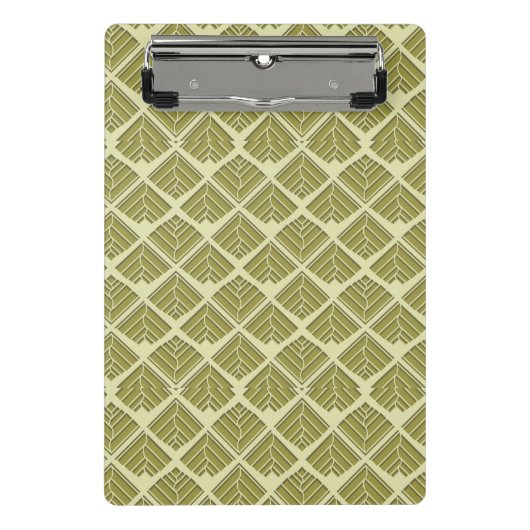 Square Leaf Pattern Gold Limoen Light Mini Klembord (Voorkant)