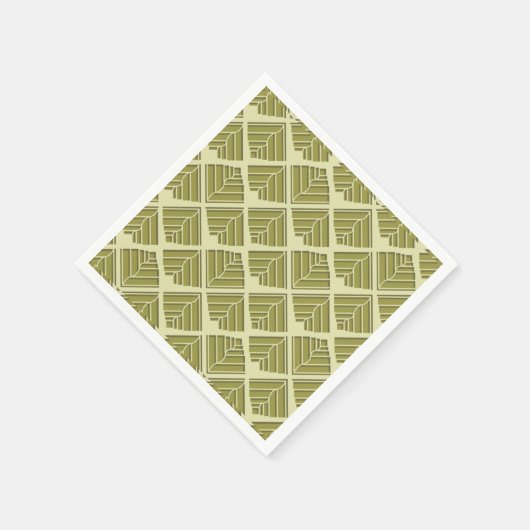 Square Leaf Pattern Gold Limoen Light Servetten (Hoek)