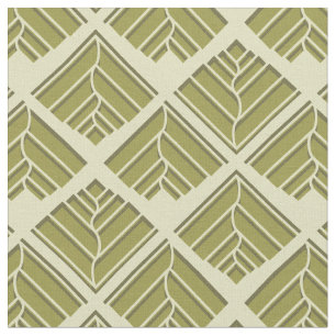 Square Leaf Pattern Gold Limoen Light Stof