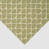 Square Leaf Pattern Gold Limoen Light Tissuepapier (Detail)