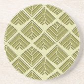 Square Leaf Pattern Gold Limoen Light Zandsteen Onderzetter (Voorkant)