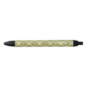 Square Leaf Pattern Gold Limoen Light Zwarte Inkt Pen (Voorkant)