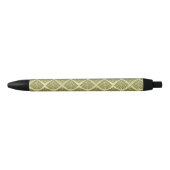 Square Leaf Pattern Gold Limoen Light Zwarte Inkt Pen (Voorkant)