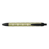 Square Leaf Pattern Gold Limoen Light Zwarte Inkt Pen (Achterkant)
