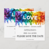 🌈 🐦 Square LGBTQ Painted With Love wedding  Save The Date (Voorkant / Achterkant)