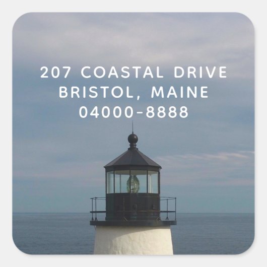 Square Lighthouse Return Address Label (Voorkant)
