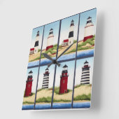Square Lighthouse Wall Clock Vierkante Klok (Hoek)