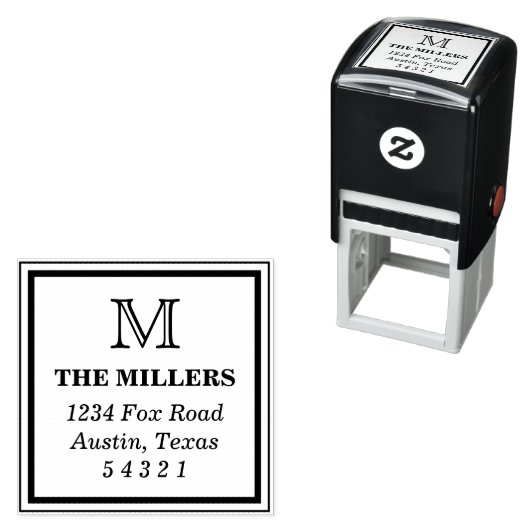 Square Lijst Adresstempel Zelfinktende Stempel (In situ)