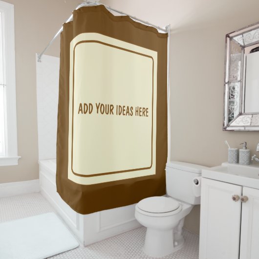 Square Lijst beige + jouw ideeën Douchegordijn (In situ)