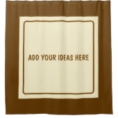 Square Lijst beige + jouw ideeën Douchegordijn (Voorkant)