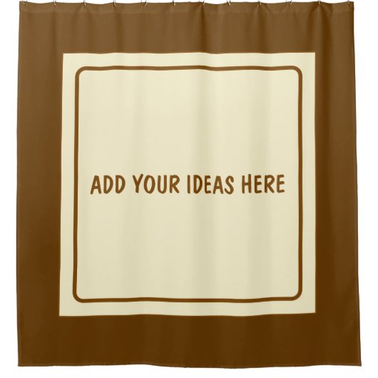 Square Lijst beige + jouw ideeën Douchegordijn (Voorkant)