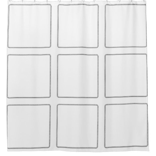Square Lijst Silver en jouw ideeën Douchegordijn (Voorkant)