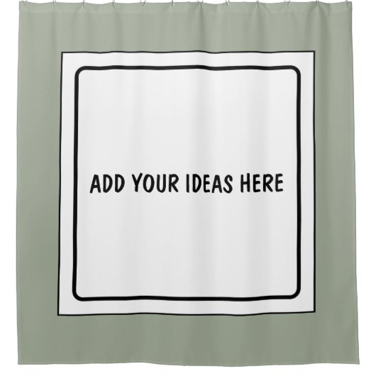 Square Lijst white + jouw ideeën Douchegordijn (Voorkant)