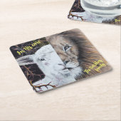 Square Lion en Lamb onderzetter; aanpasbaar Kartonnen Onderzetters (Schuin)