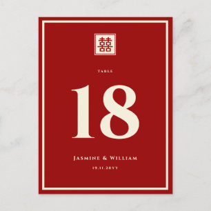 Square Logo Double Happiness Chinese bruiloft Briefkaart